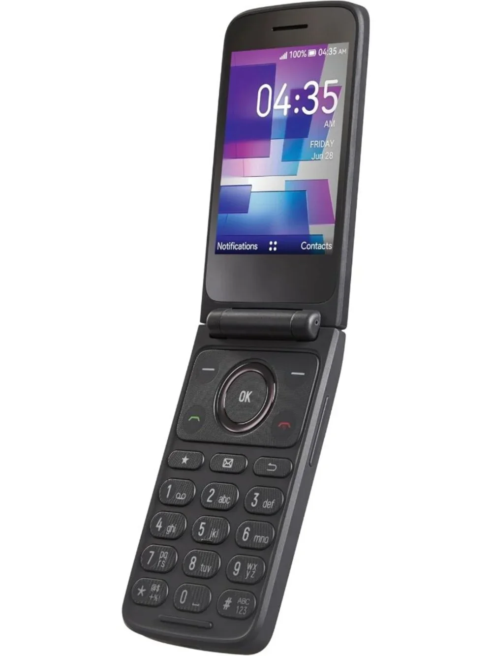 Unlocked Flip Phone with 16GB, 5MP Camera, SIM Card Included, Stone Gray